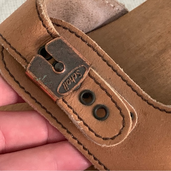 Women’s 7 Vintage 70’s Dr. Scholls Natural Wheat Wooden Exercise Sandals AUSTRIA - Picture 15 of 16